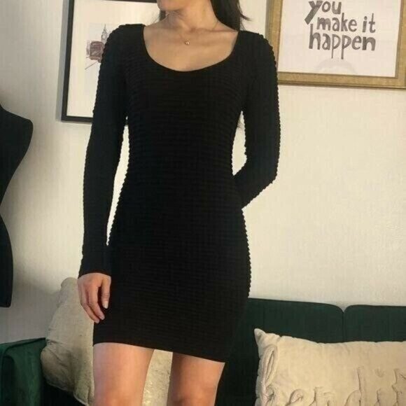 BCBGeneration Black Long Sleeve Bodycon Dress - Picture 2 of 7